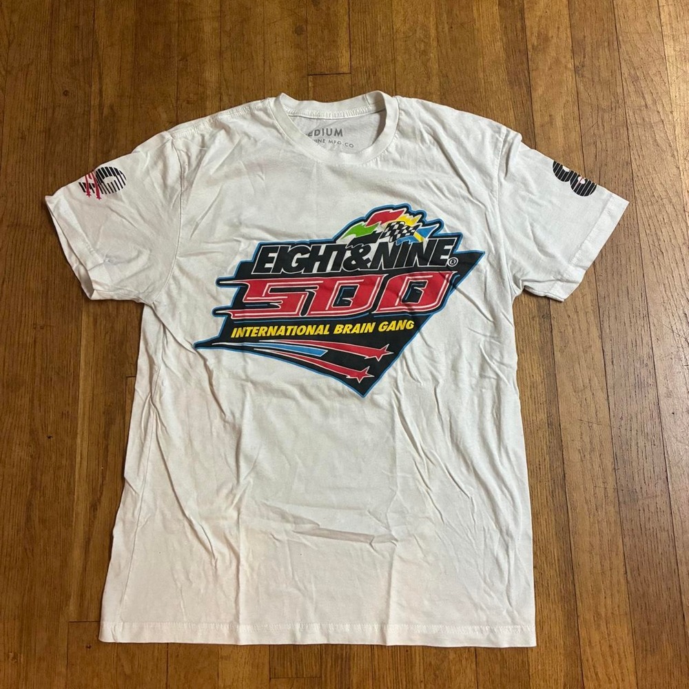 Eight & Nine International Brain Gang Racing Graphic Tee White Mens Medium